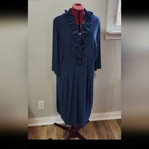 Womens size 22w Plus dress teal new taylor brand ruffles fully lined slimming